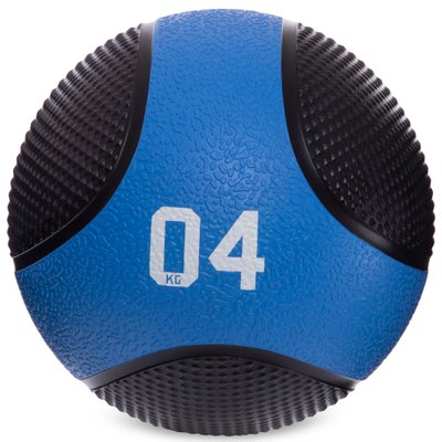 Мяч медицинский медбол Zelart Medicine Ball FI-2824-4 4кг (резина, d-36,5см, черный) FI-2824-4 фото