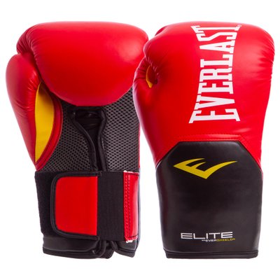 Перчатки боксерские PU на липучке EVERLAST P00001198 PRO STYLE ELITE (р-р 14oz, красный-черный) P00001198 фото