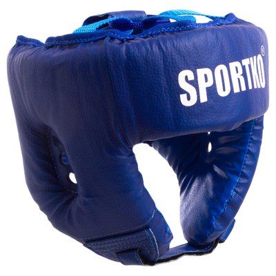 Шлем боксерский открытый Кожвинил SPORTKO UR OD1 Бокс (р-р М-XL, цвета в ассортименте) OD1_Синий_L фото