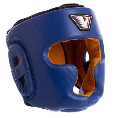 Шлем боксерский с полной защитой кожаный VELO VL-8193 (р-р M-XL, цвета в ассортименте) VL-8193_Синий_XL фото