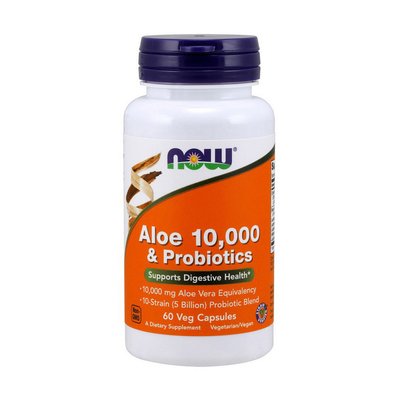 Aloe 10,000 & Probiotics (60 veg caps) 000012771 фото