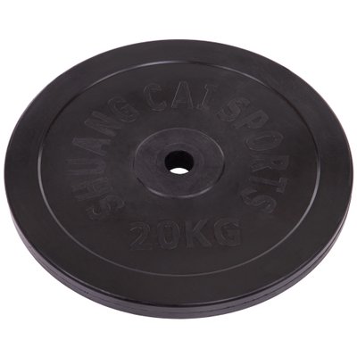 Блины (диски) обрезиненные d-30мм SHUANG CAI SPORTS ТА-2188 20кг (металл, резина, черный) TA-2188-20S фото