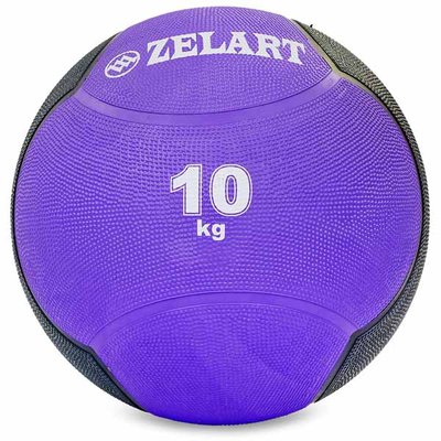 Мяч медицинский медбол Zelart Medicine Ball FI-5121-10 10кг (резина, d-28,5см, фиолетовый-черный) FI-5121-10 фото