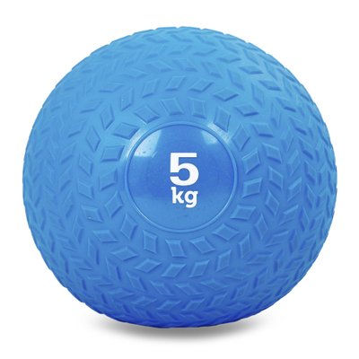 Мяч набивной слэмбол для кроссфита рифленый Record SLAM BALL FI-5729-5 5кг (PVC, минеральный наполнитель, d-23см, синий) FI-5729-5 фото