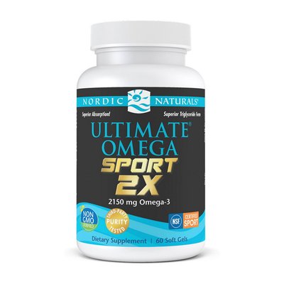 Ultimate Omega Sport 2X 2150 mg omega-3 (06 soft gels, great lemon) 000022328 фото