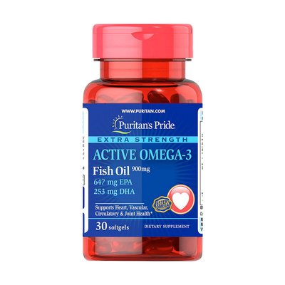 Active Omega-3 Fish Oil 900 mg extra strength (30 softgels) 000013499 фото