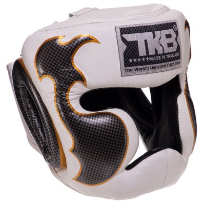 Шлем боксерский с полной защитой кожаный TOP KING Empower TKHGEM-01 (р-р S-XL, цвета в ассортименте) TKHGEM-01_Белый-серебряный_S фото