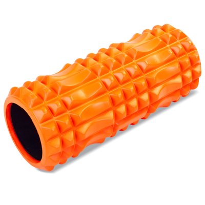 Роллер для занятий йогой и пилатесом (ролик мфр) Grid Spine Roller l-33см Zelart FI-5712 (d-13см, l-33см, цвета в ассортименте) FI-5712_Оранжевый фото
