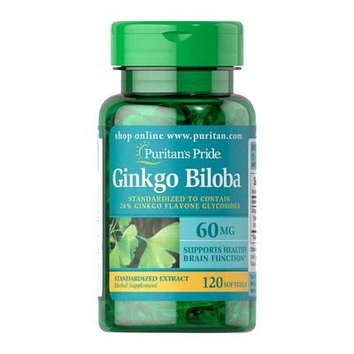 Ginkgo Biloba 60 mg (120 softgels) 000011574 фото