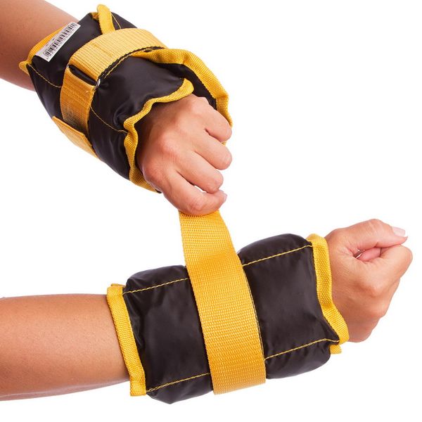 Обтяжувачі-манжети для рук і ніг Zelart ZA-2072-2 2x1,0кг жовтий ZA-2072-2 фото