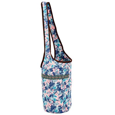 Сумка для фитнеса и йоги через плечо Yoga bag KINDFOLK SP-Sport FI-8364-2 (размер 33смх84см, полиэстер, хлопок, розовый-голубой) FI-8364-2 фото