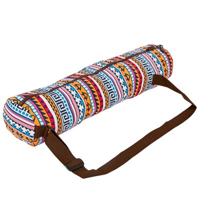 Сумка для йога коврика Yoga bag KINDFOLK SP-Sport FI-8365-1 (размер 15смх65см, полиэстер, хлопок, оранжевый-голубой) FI-8365-1 фото