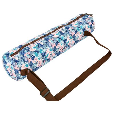Сумка для йога коврика Yoga bag KINDFOLK SP-Sport FI-8365-2 (размер 15смх65см, полиэстер, хлопок, розовый-голубой) FI-8365-2 фото