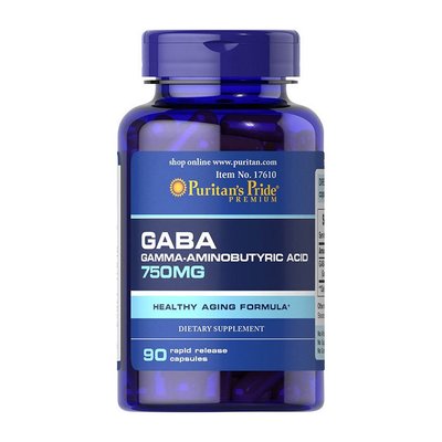 GABA (Gamma Aminobutyric Acid) 750 mg (90 capsules) 000011593 фото