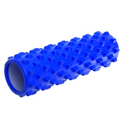 Роллер для занятий йогой и пилатесом (ролик мфр) SP-Sport Grid Bubble Roller l-45см FI-6672 (d-14см, l-45см, цвета в ассортименте) FI-6672_Синий фото