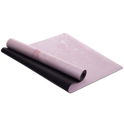 Коврик для йоги Замшевый каучуковый двухслойный 3мм Record FI-3391-2 (размер 183x61x0,3см, светло-розовый) FI-3391-2 фото
