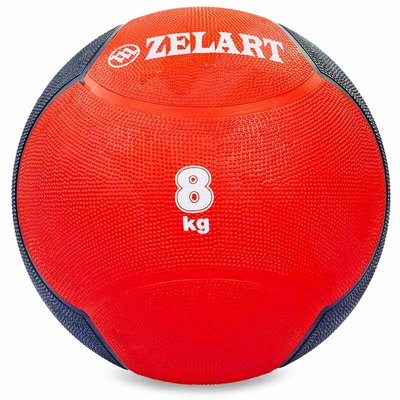 Мяч медицинский медбол Zelart Medicine Ball FI-5121-8 8кг (резина, d-28,5см, красный-черный) FI-5121-8 фото