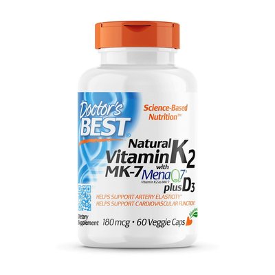 Natural Vitamin K2 MK-7 with MenaQ7 180 mcg (60 veg caps) 000021651 фото