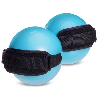 Мяч утяжеленный с манжетом (2x1LB) PRO-SUPRA WEIGHTED EXERCISE BALL 030-1LB (резина, d-11, голубой) 030-1LB фото