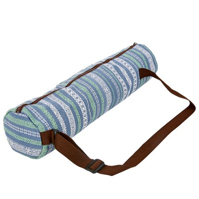Сумка для йога коврика Yoga bag KINDFOLK SP-Sport FI-8365-3 (размер 15смх65см, полиэстер, хлопок, серый-синий) FI-8365-3 фото