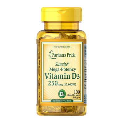 Vitamin D3 250 mcg (10,000 IU) (100 softgels) 000011564 фото
