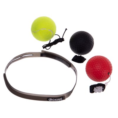Тренажер для бокса с тремя мячами fight ball SP-Sport BO-1086 (пневмотренажер, мяч черный, красный, зеленый) BO-1086 фото