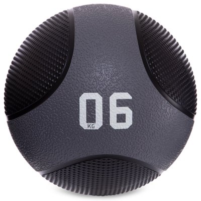 Мяч медицинский медбол Zelart Medicine Ball FI-2824-6 6кг (резина, d-45см, черный) FI-2824-6 фото