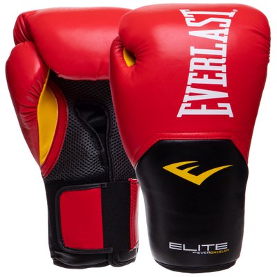 Перчатки боксерские PU на липучке EVERLAST P00001200 PRO STYLE ELITE (р-р 16oz, красный-черный) P00001200 фото