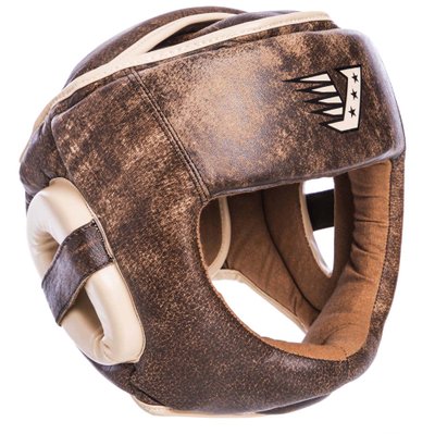 Шлем боксерский с полной защитой кожаный VELO VL-2217 (р-р М-XL, коричневый) VL-2217_L фото