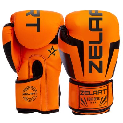 Боксерські рукавиці Zelart BO-5698 6-14 унцій кольори в асортименті BO-5698_Оранжевый_14_унции фото