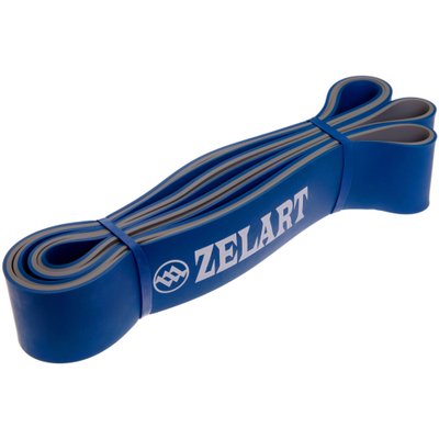 Резина для подтягиваний двухслойная (лента силовая) Zelart FI-0911-7 DUAL POWER BAND (размер 2080x45x4,5мм, жесткость L, цвета в ассортименте) FI-0911-7_Синий фото
