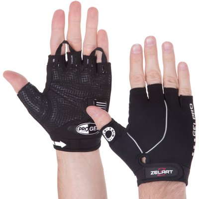 Перчатки для тяжелой атлетики ZELART SB-161579 (PVC, PL, открытые пальцы, р-р S-XXL, черный) SB-161579_Черный_S фото