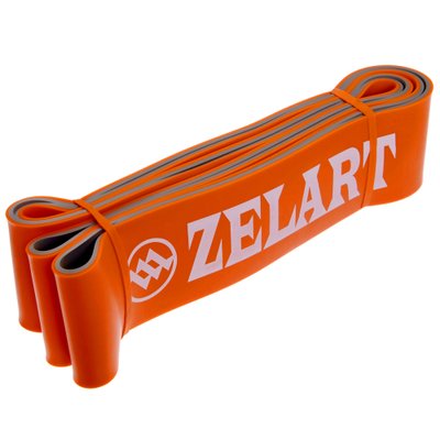 Резина для подтягиваний двухслойная (лента силовая) Zelart FI-0911-8 DUAL POWER BAND (размер 2080x64x4,5мм, жесткость XL, цвета в ассортименте) FI-0911-8_Оранжевый фото