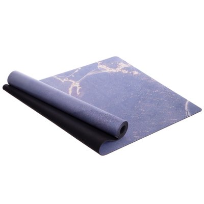 Коврик для йоги Замшевый каучуковый двухслойный 3мм Record FI-3391-6 (размер 183x61x0,3см, синий) FI-3391-6 фото