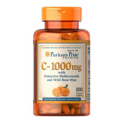 C-1000 mg with bioflavonoids and wild rose hips (100 caplets) 000011867 фото