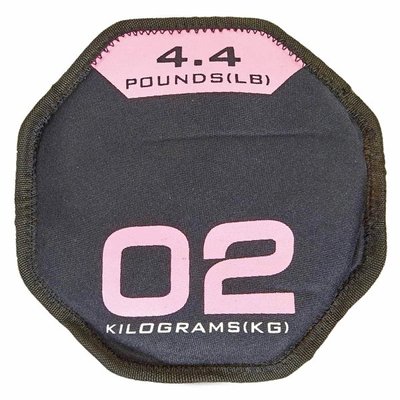 Диск мягкий - гантеля Record SandBells FI-5718-2 (вес-2кг, d-22,5см, неопрен, наполнитель-метал.шарики, черный-розовый) FI-5718-2 фото