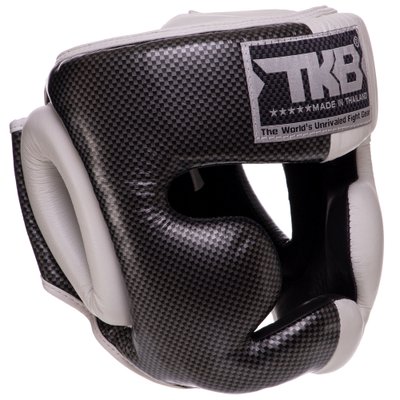 Шлем боксерский с полной защитой кожаный TOP KING Empower TKHGEM-02 (р-р S-XL, цвета в ассортименте) TKHGEM-02_Белый-серебряный_S фото