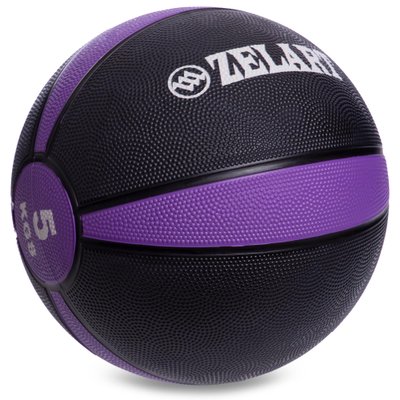 Мяч медицинский медбол Zelart Medicine Ball FI-5122-5 5кг (резина, d-24см, черный-фиолетовый) FI-5122-5 фото