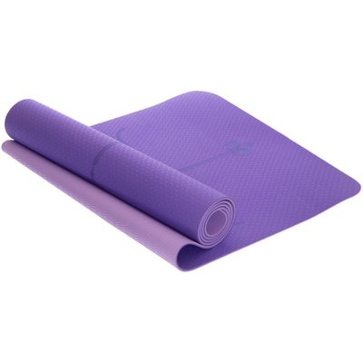 Коврик для йоги с разметкой TPE 6мм Record FI-2430 (размер 183x61x0,6см, цвета в ассортименте) FI-2430_Фиолетовый фото