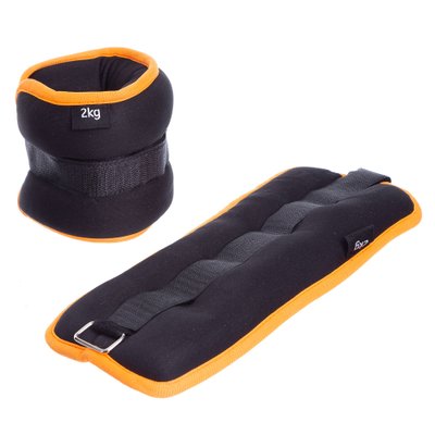 Утяжелители-манжеты для рук и ног SP-Sport FI-1303-4 (2 x 2кг) (нейлон,метал.шарики, цвета в ассортименте) FI-1303-4_Черный-оранжевый фото