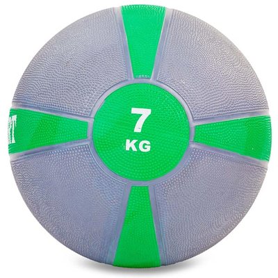 Мяч медицинский медбол Zelart Medicine Ball FI-5122-7 7кг (резина, d-28,5см, серый-зеленый) FI-5122-7 фото