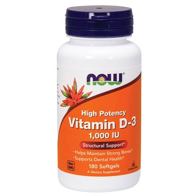 Vitamin D-3 25 mcg (1000 IU) (180 softgels) 000008641 фото