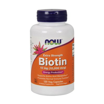 Biotin 10,000 mcg extra strength (120 veg caps) 000013700 фото