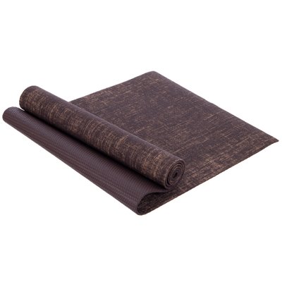 Коврик для йоги Джутовый (Yoga mat) 6мм SP-Sport FI-2441 (размер 185x62x0,6см, джут, цвета в ассортименте) FI-2441_Темно-коричневый фото