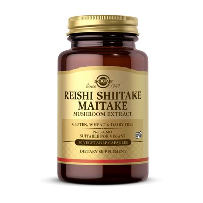 Reishi Shiitake Maitake Mushroom Extract (50 veg caps) 000022180 фото