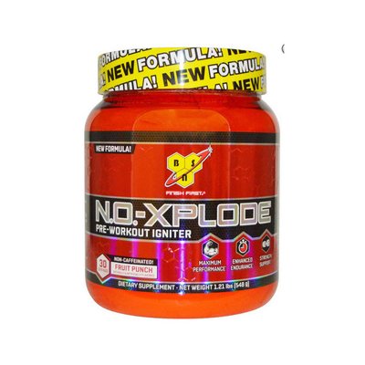 N.O.-XPLODE Pre-Workout Igniter New Formula! 30 serv. non-caffeinated! (555 g, fruit punch) 000005537 фото