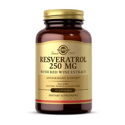 Resveratrol 250 mg with red wine extract (30 softgels) 000020547 фото