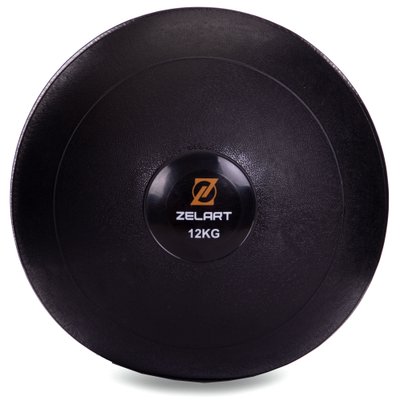 Мяч набивной слэмбол для кроссфита Zelart SLAM BALL FI-2672-12 12кг (MD1241-12) (PVC, d-29,3см, черный) FI-2672-12 фото