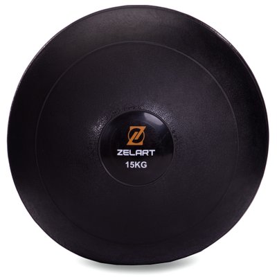 Мяч набивной слэмбол для кроссфита Zelart SLAM BALL FI-2672-15 15кг (MD1241-15) (PVC, d-29,3см, черный) FI-2672-15 фото