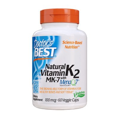 Natural Vitamin K2 MK-7 with MenaQ7 100 mcg (60 veg caps) 000019863 фото